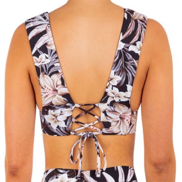NWT Hurley HAWAIIANA WIDE STRAP TOP BIKINI SWIM tropical Hawaiian print beach - Picture 9 of 15